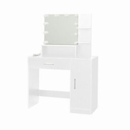 Home Source Sophia White Dressing Table With Stool And Led Lights Mirror - thumbnail 9