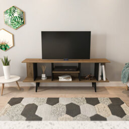 Decorotika Akya Tv Stand Tv Unit For Tvs Up To 65 Inch Walnut Black - thumbnail 2