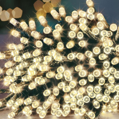 Premier Decorations Limited 200 Led Supabrights Warm White Multi-Action 16M Lit Length Green Cable - image 1