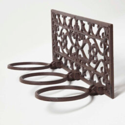 Homescapes Brown Cast Iron Parisian Style Flowerpot Holder - thumbnail 4