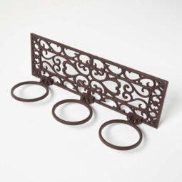 Homescapes Brown Cast Iron Parisian Style Flowerpot Holder - thumbnail 1