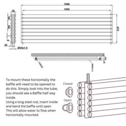 Plum&clay Kensington White Double Horizontal Radiator (H)472mm (W)1500mm - thumbnail 6