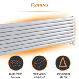 Plum&clay Kensington White Double Horizontal Radiator (H)472mm (W)1500mm - thumbnail 5