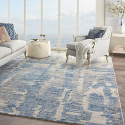 Blue Wool Handmade Abstract ,luxurious Modern Rug Easy To Clean Living Room And Bedroom-259Cm X 351Cm - thumbnail 3