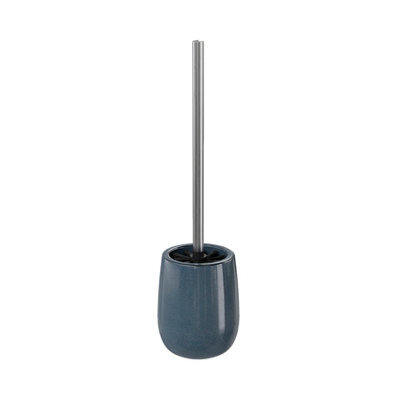 GoodHome Boann Gloss Blue Reactive Glaze Effect Ceramic Toilet Brush & Holder - image 1