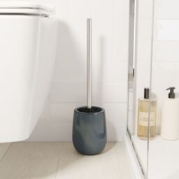 GoodHome Boann Gloss Blue Reactive Glaze Effect Ceramic Toilet Brush & Holder - thumbnail 5