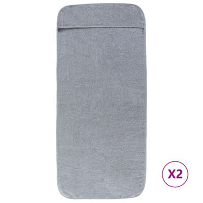 Berkfield Soft Beach Towels 2 Pcs Grey 60X135 Cm Fabric 400 Gsm