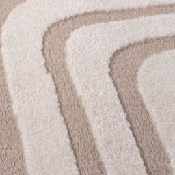 The Rugs Loft Beige And Ivory Curved Line Living Room Area Rug And Runners Soft Pile - thumbnail 5
