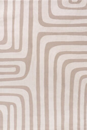 The Rugs Loft Beige And Ivory Curved Line Living Room Area Rug And Runners Soft Pile - thumbnail 2
