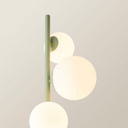 Valuelights Marlow Sage Green 5 Way Floor Lamp With Glass Globe Lampshade Light - Led Bulbs Included - thumbnail 5