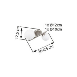 Luminosa Lighting Luminosa Riha Globe Wall Lights Nickel Matt Opal Glass Shade 2X G9 3000K - thumbnail 5