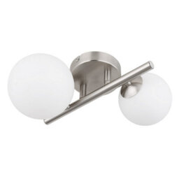 Luminosa Lighting Luminosa Riha Globe Wall Lights Nickel Matt Opal Glass Shade 2X G9 3000K - thumbnail 2
