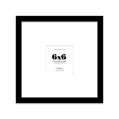 "6X6"" Black Picture Frame - 6X6"" Square Frame With 3X3"" Mount For 6X6""/3X3"" Pictures Art Deco Style Room Decor, 1 Pack" - image 1
