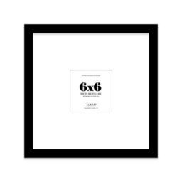 "6X6"" Black Picture Frame - 6X6"" Square Frame With 3X3"" Mount For 6X6""/3X3"" Pictures Art Deco Style Room Decor, 1 Pack" - thumbnail 1