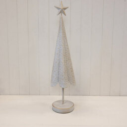 Four Candle Off White Metal Tree With Brushed Gold Stars 57Cm - thumbnail 2
