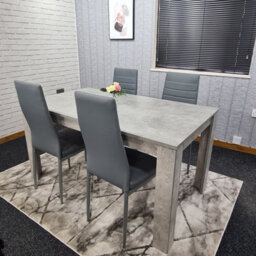 Kosy Koala Grey Dining Table And 4 Chairs Stone Grey Effect Kitchen Wood Set 4 - thumbnail 2
