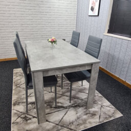 Kosy Koala Grey Dining Table And 4 Chairs Stone Grey Effect Kitchen Wood Set 4 - thumbnail 3