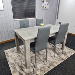 Kosy Koala Grey Dining Table And 4 Chairs Stone Grey Effect Kitchen Wood Set 4 - thumbnail 5