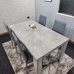 Kosy Koala Grey Dining Table And 4 Chairs Stone Grey Effect Kitchen Wood Set 4 - thumbnail 7
