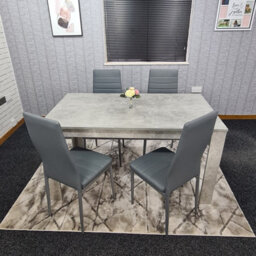 Kosy Koala Grey Dining Table And 4 Chairs Stone Grey Effect Kitchen Wood Set 4 - thumbnail 8