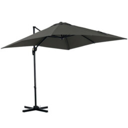 Outsunny Square Cantilever Roma Parasol, 360-Degree Rotation, Grey - thumbnail 2