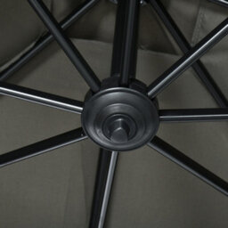 Outsunny Square Cantilever Roma Parasol, 360-Degree Rotation, Grey - thumbnail 9
