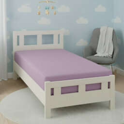Flannelette Cot Bed Fitted Sheet Soft Brushed Cotton Bedding Comfort Lilac - thumbnail 1