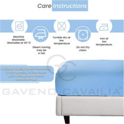 Gc Gaveno Cavailia Percale Deep Fitted Sheet Super King Blue Extra Deep Pocket 16 Inch (40 Cm) - thumbnail 4