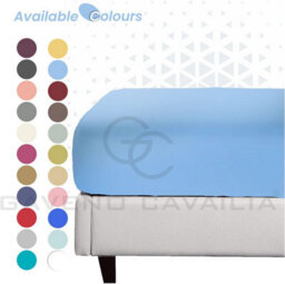 Gc Gaveno Cavailia Percale Deep Fitted Sheet Super King Blue Extra Deep Pocket 16 Inch (40 Cm) - thumbnail 3