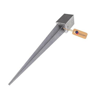 Gezu Impex Heavy Duty Hot Dip Galvanised Fence Post Support Holder Anchor Spike Wooden Pergola Ground Sleeve - 46 X 46 X 600 mm - image 1