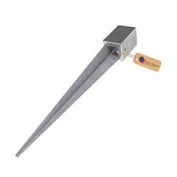Gezu Impex Heavy Duty Hot Dip Galvanised Fence Post Support Holder Anchor Spike Wooden Pergola Ground Sleeve - 46 X 46 X 600 mm