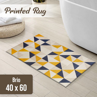 Ameha Modern Printed Rug Geometric Brio Design Indoor/outdoor Mat-40X60 Cm Bath Door Mats - image 1