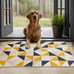 Ameha Modern Printed Rug Geometric Brio Design Indoor/outdoor Mat-40X60 Cm Bath Door Mats - thumbnail 2