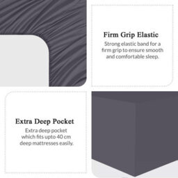 Bedlooms Single Fitted Sheet 40Cm Extra Deep - Soft Microfiber Deep Pocket Elasticated Bed Fitted Sheets Charcoal, 91X190 Cm - thumbnail 5