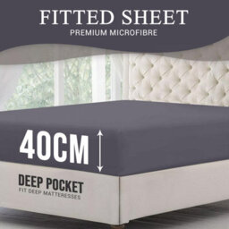 Bedlooms Single Fitted Sheet 40Cm Extra Deep - Soft Microfiber Deep Pocket Elasticated Bed Fitted Sheets Charcoal, 91X190 Cm - thumbnail 3