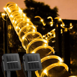 Solar Rope Lights 2-Pack 100Led 39Ft, 8 Modes Waterproof Outdoor Fairy String For Garden Wedding
