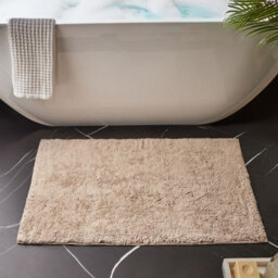 Wyld And Coco Luxecasa Bath Mat 60 X 90 Cm - Light Brown Cotton Fluffy - thumbnail 1
