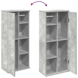 Walplus Bathroom Cabinet With Roll Holder Concrete Grey 39X22X90 Cm - thumbnail 8