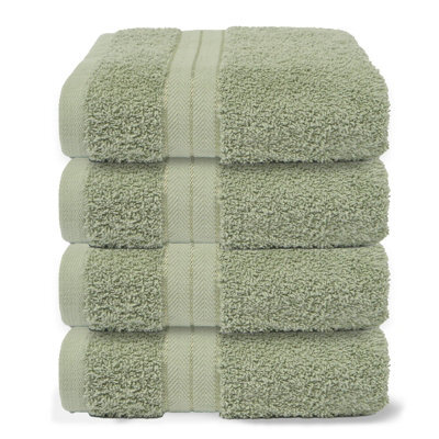 Ohs 4 Pack Of 100% Cotton Hand Towel, 50 X 80Cm - Sage Green - image 1