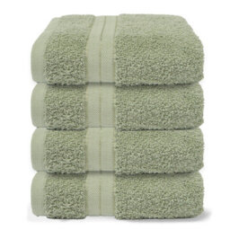 Ohs 4 Pack Of 100% Cotton Hand Towel, 50 X 80Cm - Sage Green