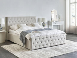 Beliani Ottoman Bed Fabric Amiens 160 X 200 Cm (Eu King Size) Beige - thumbnail 2