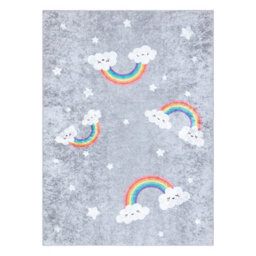RugsX Junior 52063.801 Washing Carpet Rainbow, Clouds For Children Anti-Slip - Grey 200X290 Cm - thumbnail 2