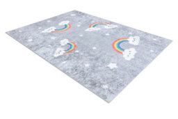 RugsX Junior 52063.801 Washing Carpet Rainbow, Clouds For Children Anti-Slip - Grey 200X290 Cm - thumbnail 3