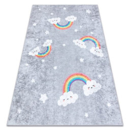 RugsX Junior 52063.801 Washing Carpet Rainbow, Clouds For Children Anti-Slip - Grey 200X290 Cm - thumbnail 4