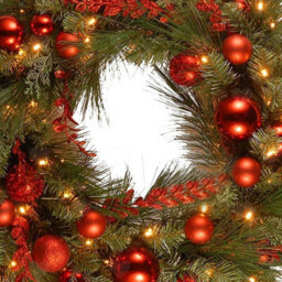 Amorly 40Cm Artificial Christmas Wreath, Xmas Front Door Wall Hanging Ornament, Festive Wreath For Holiday Party Indoor Home Decorations - thumbnail 2