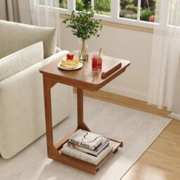 C Shaped Side End Table Flip Top Coffee Table Livingroom Bedside Under Sofa Desk - thumbnail 1