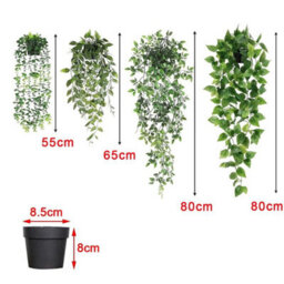 4Pcs Artificial Hanging Plants In Pots Indoor Fake Trailing Plants Home Office - thumbnail 2