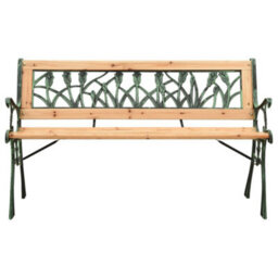 Berkfield Garden Bench 122 Cm Cast Iron And Solid Firwood - thumbnail 2