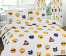 Homes & Linen Duvet Cover Set Ikon Emoji Reversible Kids Printed Quilt Cover Bedding Set