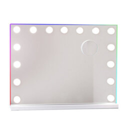 Downton Interiors White Modern Led Hollywood Vanity Makeup Tabletop Dressing Mirror With Bulbs 58Cm - Soho Collection - thumbnail 6